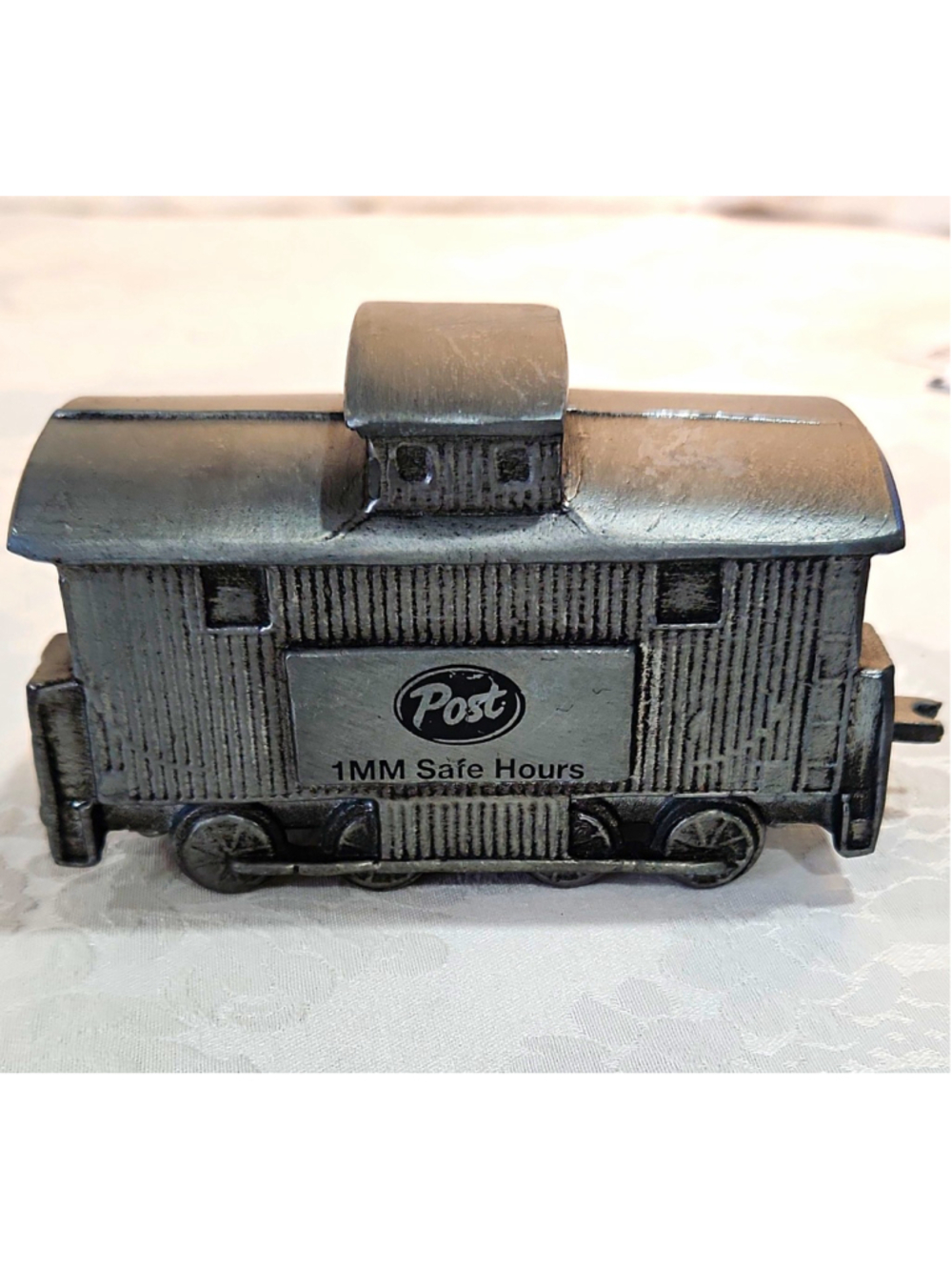 Vintage Cutting Edge Metal Train Bank Post Honey Bunches Of Oats Safe Hours